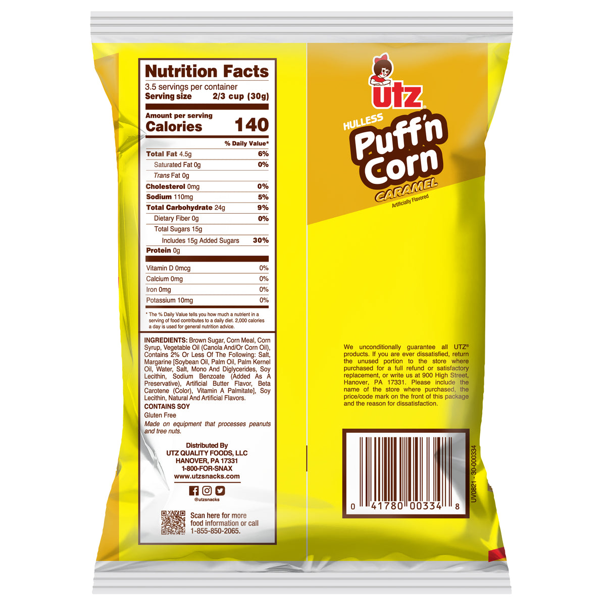 Utz Puff'n Corn Caramel 3.5 oz. – Utz Quality Foods