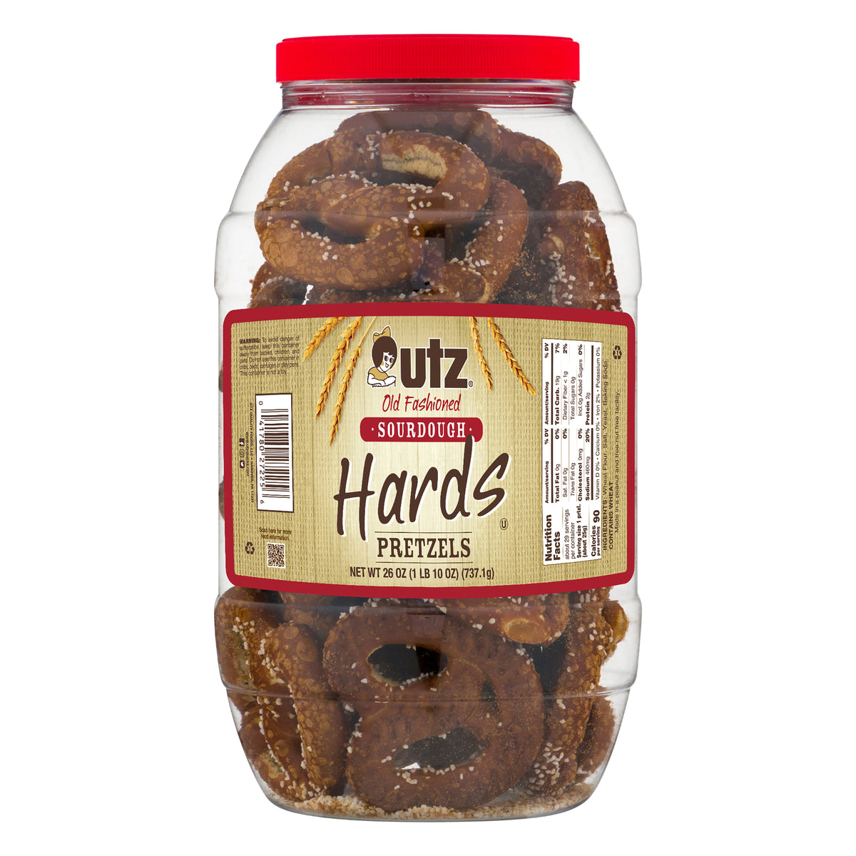 Utz Sourdough Hards Pretzels 26 Oz Barrels 3 Pack Utz Quality Foods 