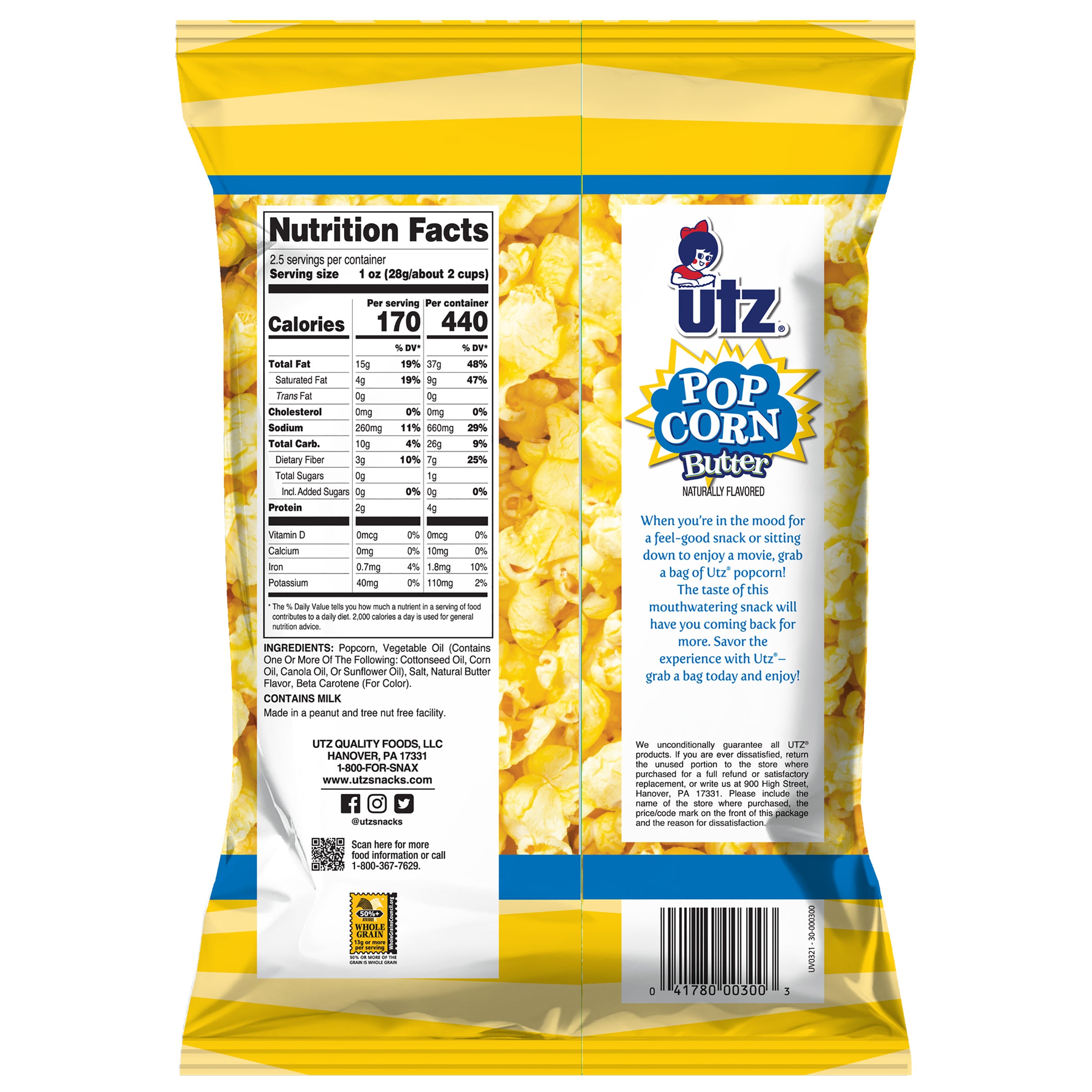 12 Count - 6.5 oz Bag of Yellow Popcorn