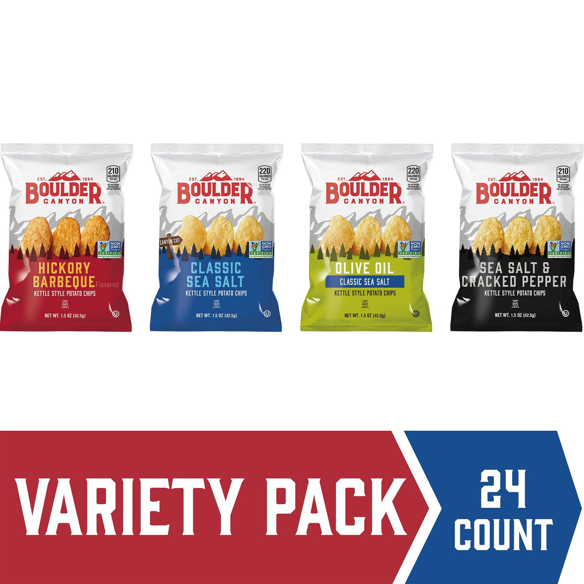 Boulder Canyon Kettle Potato Chips Variety Box 1 5 Oz 24 Count Utz   Bouldervarietypack24 1200x1200 